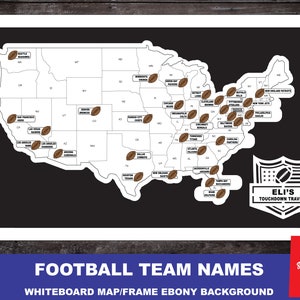 Custom Football Stadium Tracker Map: Personalized Team Travel Sign