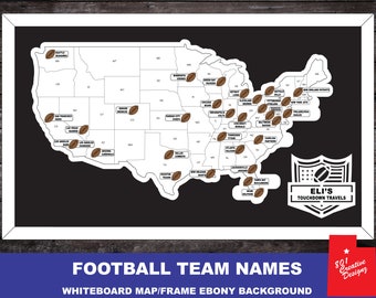 All Nfl Stadium Names Custom Football Map Tracker, Football - Main Image