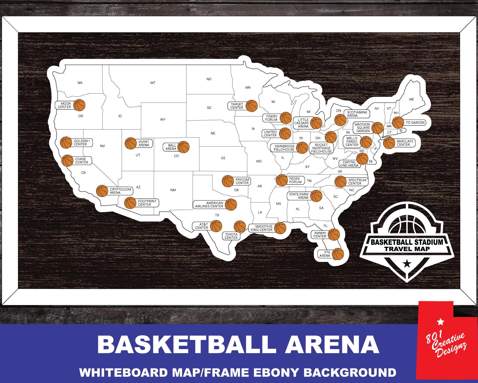 San Antonio Spurs - AT&T Center Vintage Basketball Blueprint NBA