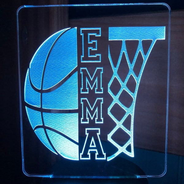 BasketBall With Name Led Light, Basket Ball 3D lamp, 3D Table Illusion Acrylic