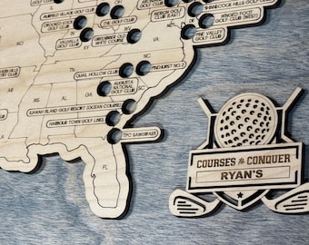 Top 50 Public Golf Courses Map USA | Golf Travel Map Tracker | Bucket List Golf Map | Personalized Golf Gift Wall Art