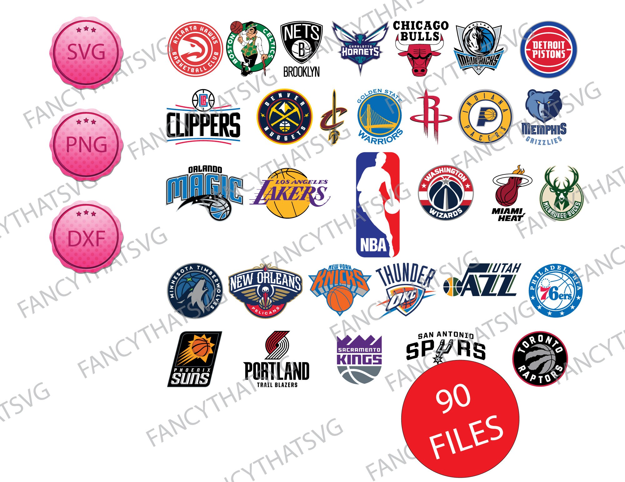 Download Nba Logo Pack Logos Pack 90 Files In This Bundle Svg Etsy