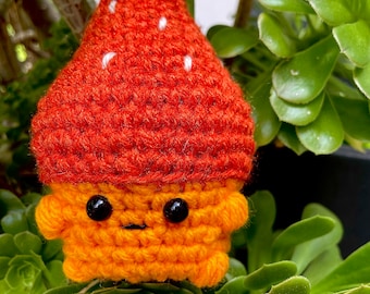 Crochet PATTERN Mini Bell Mushroom Cap Friend: INSTANT Download