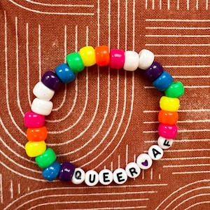 Assorted Adult Colorful Letter Bead Bracelets (Mental Health and Identity, Humorous, Encouraging)