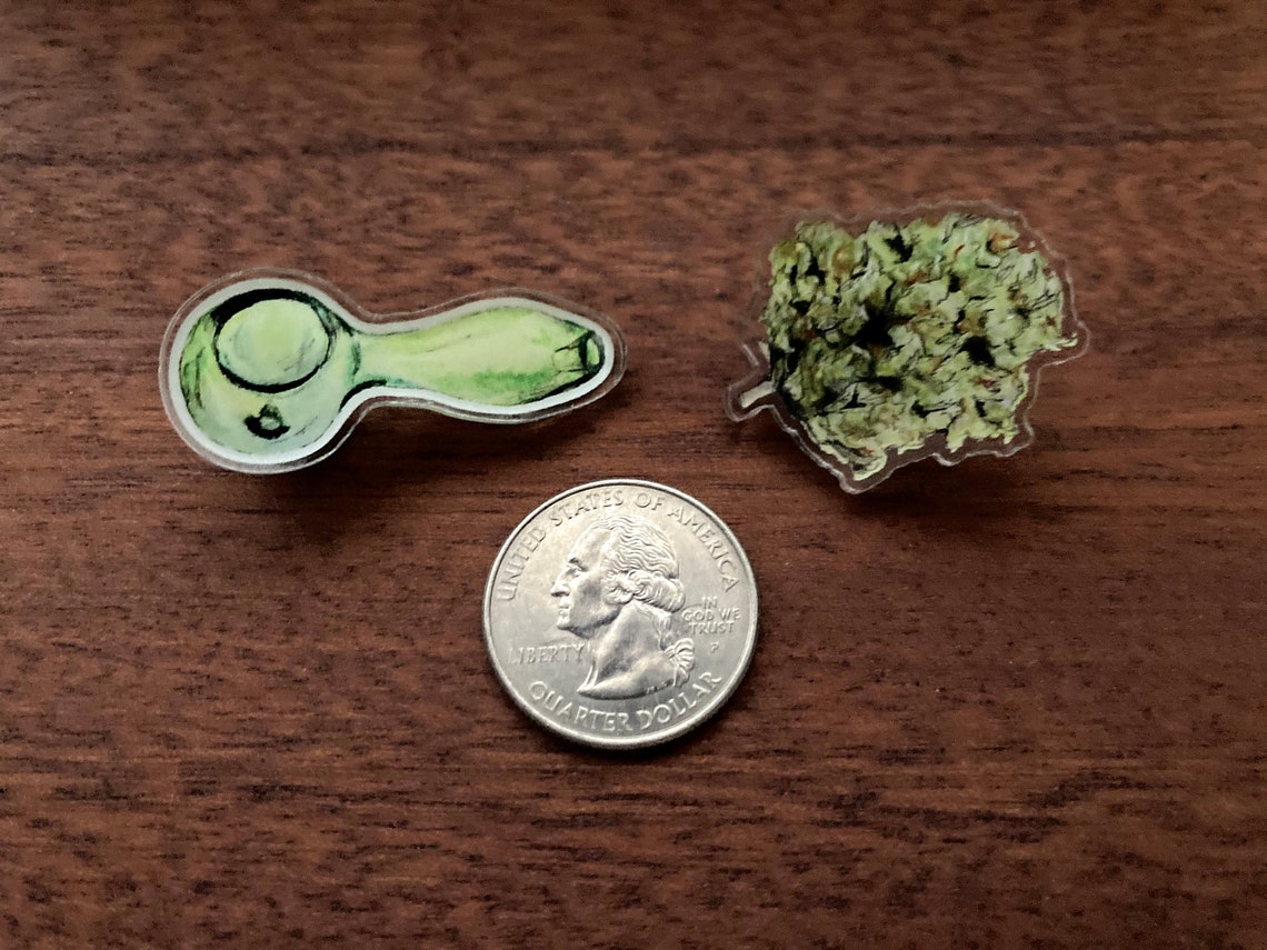 420 Friendly Acrylic Pins Weed Bud and Pipe Pins Etsy