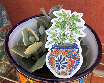 Talavera Potted Pot Clear Stickers