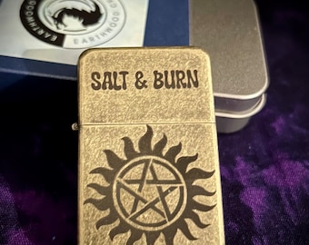 Bronzed Lighter : Supernatural Salt and Burn Winchester Inspired