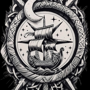 Digital Image  Nordic Viking Ship download