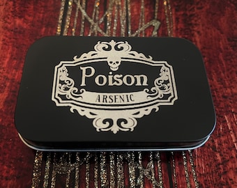 Poison Arsenic Engraved Tobacco Stash Tin