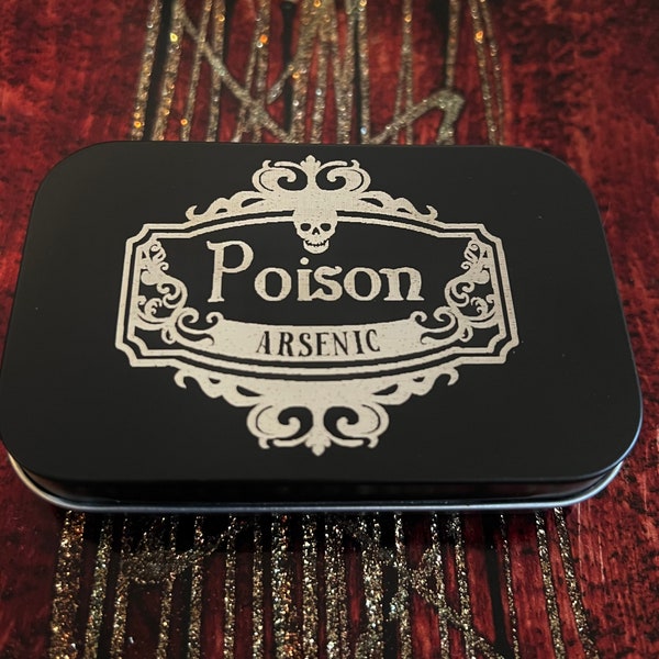 Poison Arsenic Engraved Tobacco Stash Tin