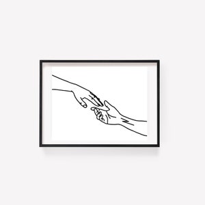 Clinging to Your Word Elderly Hands Clutching Bible Drawing 8x10 print