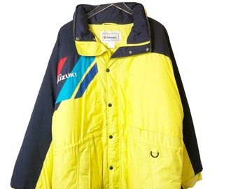 Vintage Team Suzuki Official Jacket Coat Yellow Racing Full Zip Men's XL NWT