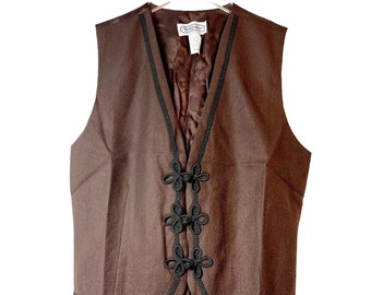 Bridgewater Classics Vintage Brown & Black 100% Wool Women's Vest Size M