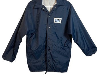 Aristo Jac Vintage Made in USA Navy Blue Bomber Windbreaker Jacket