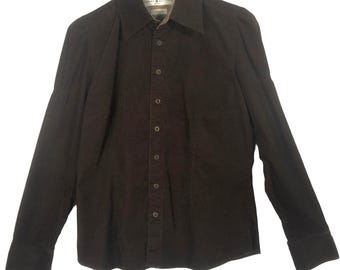 Tommy Hilfiger Vintage Corduroy Brown Button Up