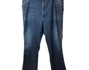 Wrangler Vintage Jeans High Waisted Dark Wash Soft Denim Men's Size 44X30