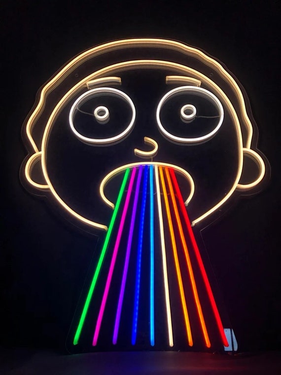 Morty From Rick and Morty Neon Sign Wall Hanging LED Lights | Etsy