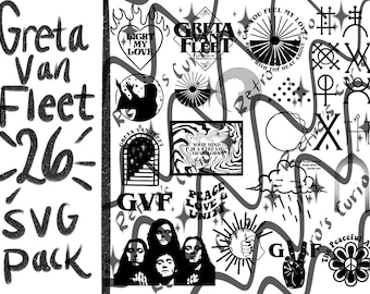 The Greta Van Fleet Bundle - Cricut SVG 26 Pack - personal use