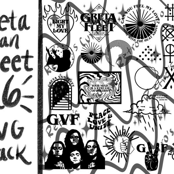 The Greta Van Fleet Bundle - Cricut SVG 26 Pack - personal use