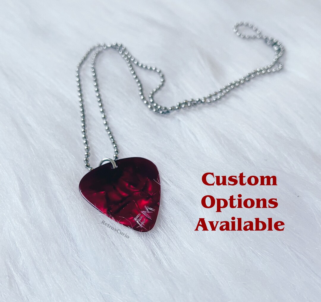 Eddies Guitar Pick Necklace 4 Options Etsy