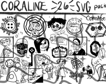 The Coraline Bundle - Cricut SVG 26 Pack - personal use