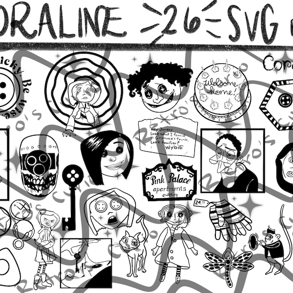 The Coraline Bundle - Cricut SVG 26 Pack - personal use