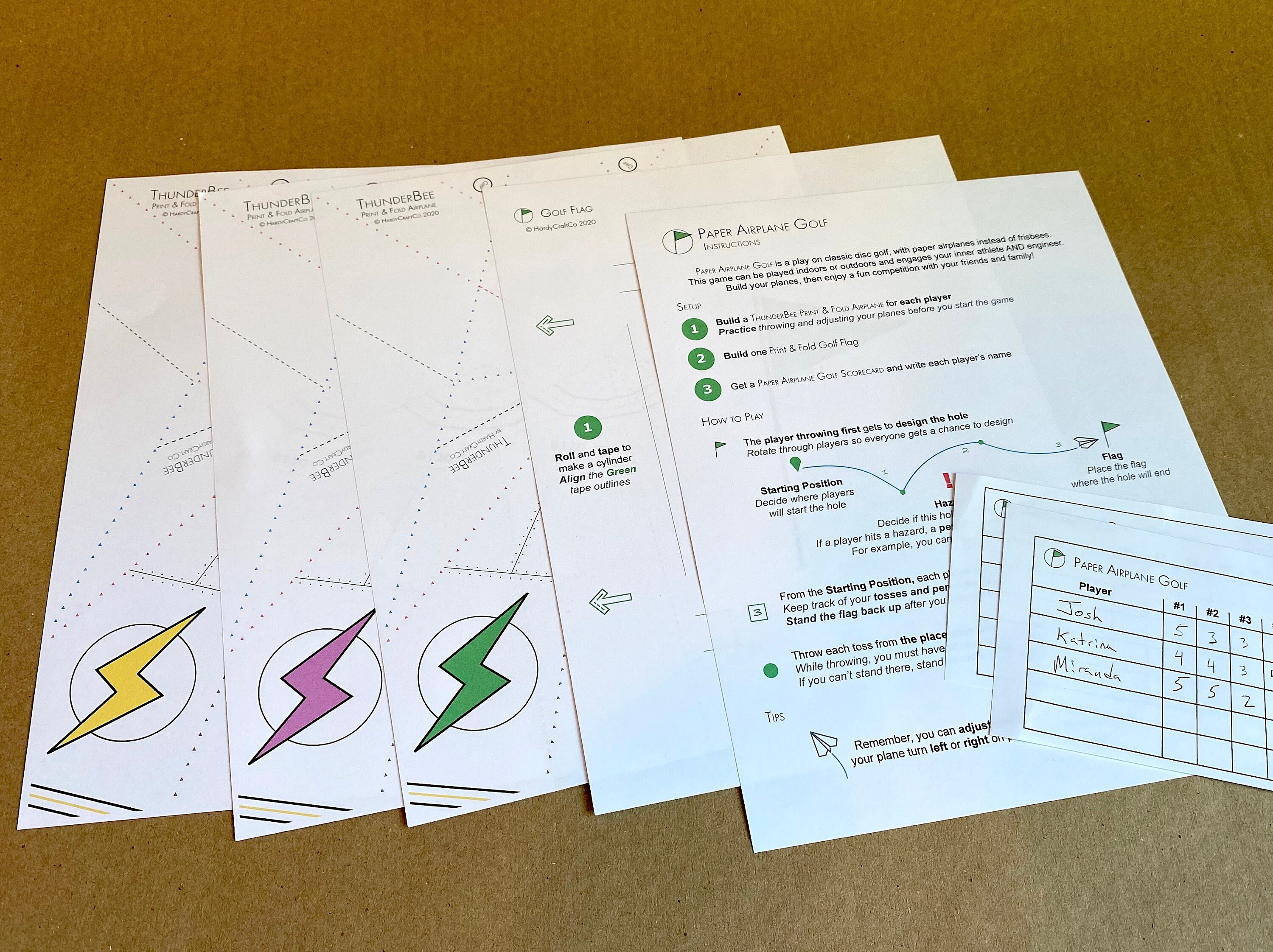 Paper Airplane Golf Print and Fold Indoor/outdoor Game Etsy