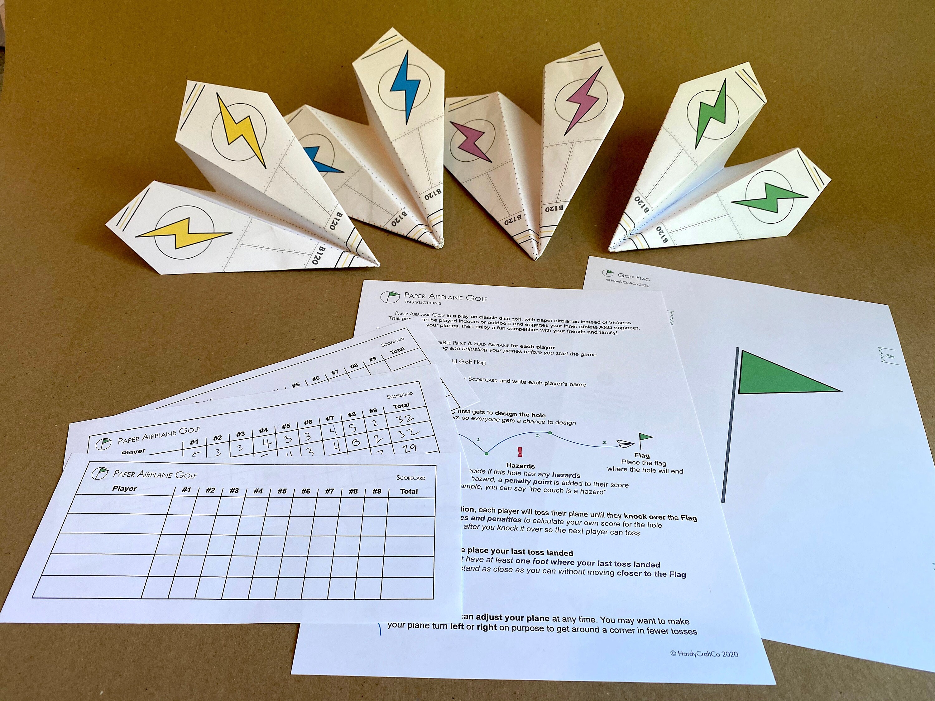 Paper Airplane Golf Print and Fold Indoor/outdoor Game Etsy