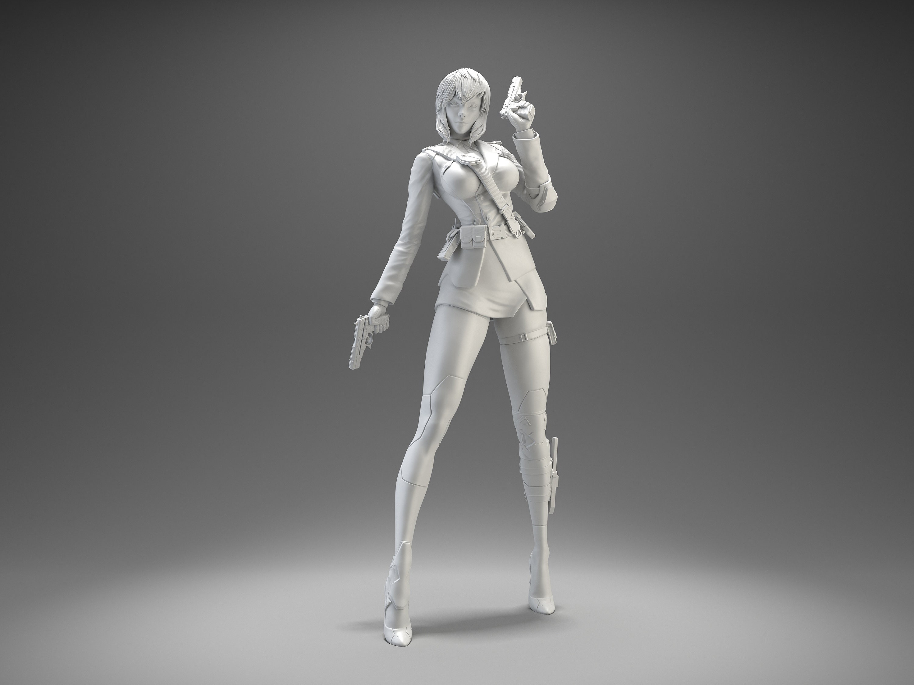 Anime Muscle Woman Figures Unpainted GK Models 3D Printed Unassembled Resin  Kits