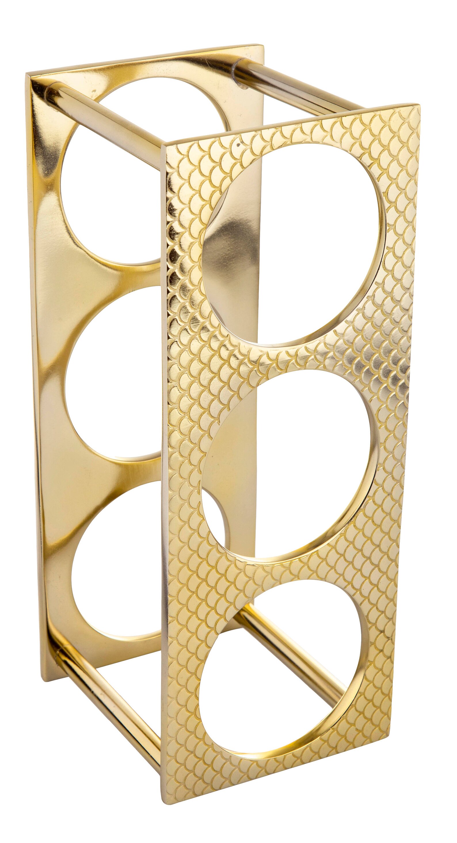 Gold color Wine rack in rectangular shape for 3 bottles in | Etsy