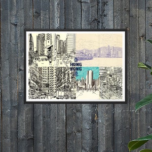 Art Print – Hong Kong poster - 6 dibujos dedicados a la ciudad con más aires de libertad, decoración de pared