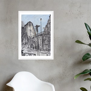 Poster de París – Grabado de arte de una tarde en la capital de Francia.