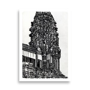 Art Print Angkor Wat – Cartel de viaje de Camboya - Cambodia / Illustrated wall art for all the travel lovers.