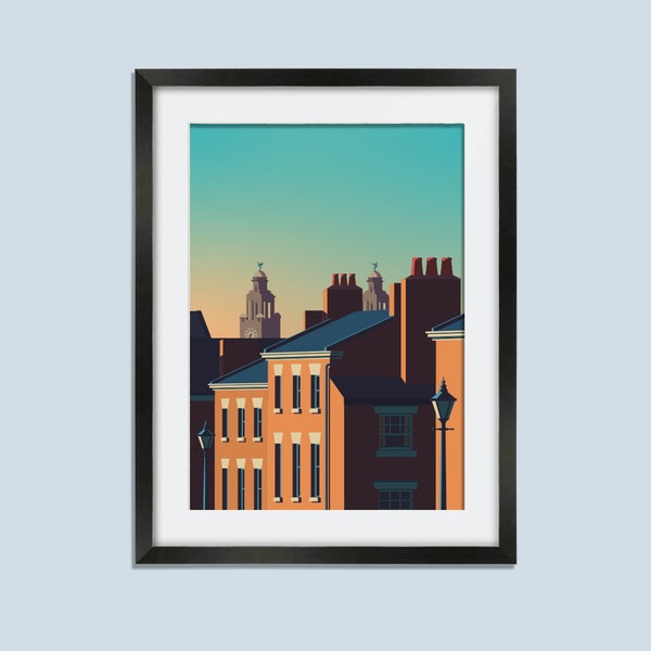 Liverpool Liver Building, city scene skyline