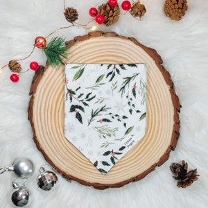 The “Holly Berry” Christmas dog bandana - Christmas dog bandana, Christmas cat bandana, Santa dog bandana, Santa Clause