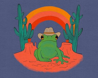 Cowboy Frog Illustration Print