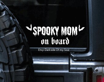 Spooky mom on board. Spooky mama, Goth mama, Goth mom, Spooky car decal, Bat decal, Spooky bitch, Spooky babe, Batty decal, Goth, Gothicc