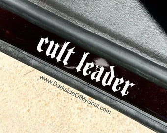 Cult leader, cult decal, goth doorstep decal, passenger decal, goth car decal, cult decal, sinister, sinister decal, satanic decal, Satan