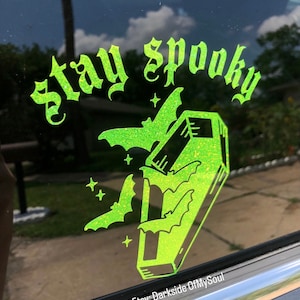Stay Spooky Decal | Goth Car Decal | Goth Car Accessories | Goth Car | Creep It Real | Spooky Car Decal | Coffin Decal | Bat Decal