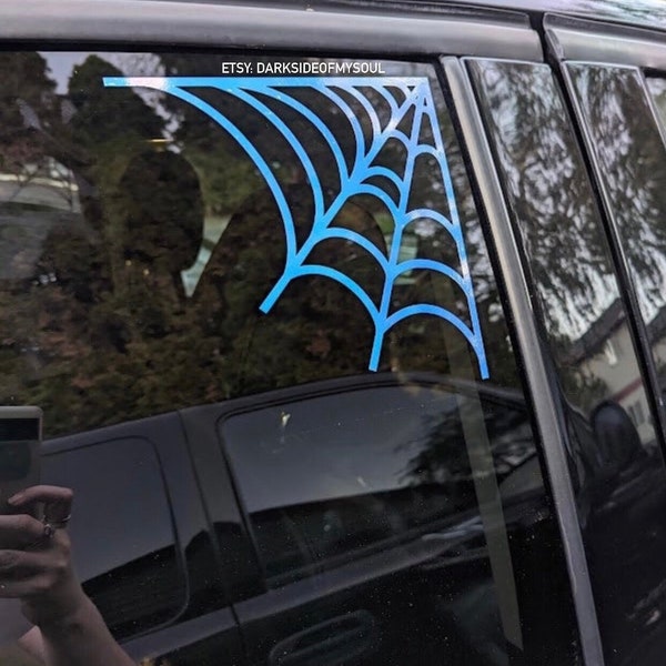 Spider Web Decal | Halloween Decals For Car | Spooky Bitch | Goth Car Decal | Goth Car Accessories | Goth Car | Halloween Car Accessories