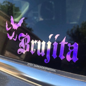 Bruja | Brujita | Spooky Bitch | Witchy Woman | Its freakin bats | Bat decal | Goth Decals | Goth car accessories | Goth Car decor | Goth