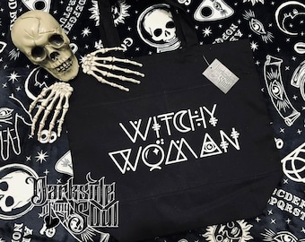 Witchy Woman Bag, Bruja Bag, Goth Tote, Witchy Tote Bag, Goth Accessories, Spooky Bag, Halloween Tote, Bruja, Witch, Spooky Accessories