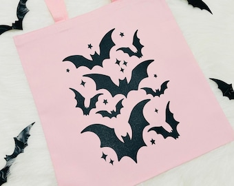 Tote Bags, Goth Tote Bags, Spooky Goth Tote, Bat Tote Bag, Kawaii Goth Tote Bag, Spooky Cute Tote Bags, Halloween Tote Bag, Kawaii Totes