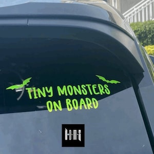 Tiny Monster On Board, Baby Bat On Board, Baby On Board, Goth Mom Decal, Mom Decal, Spooky Mom Decal, Goth Mom Decal, Bat Decal, Goth