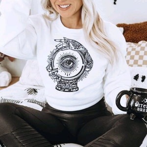 Evil eye sweatshirt | Protect your energy | Cosmic evil eye | Spiritual sweatshirt | Mystical sweater | Crystal ball sweatshirt