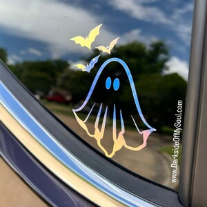 Calcomanía fantasma, calcomanía de murciélago, calcomanía fantasma espeluznante, calcomanías de automóviles, calcomanías de murciélagos espeluznantes, calcomanías góticas, calcomanías de brujas, calcomanías de automóviles brujos, fantasmas, murciélagos