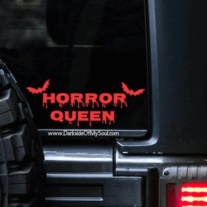 Goth Decals | Goth Car Accessories | Horror Queen | Goth Car Decor | Spooky Car Decor | Witchy Things | Witchy Decals | Spooky Bitch