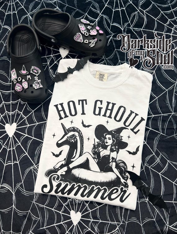Hot summer ghoul, hot ghoul shirt, spooky summer vibes, summerween, summerween vibes, witchy woman summer, witchy summer, hot ghoul