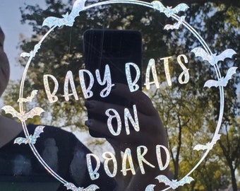 Baby Bat On Board | Goth Mom | Goth Decal | Goth Car Accessories | Spooky Mama | Goth Car Decor