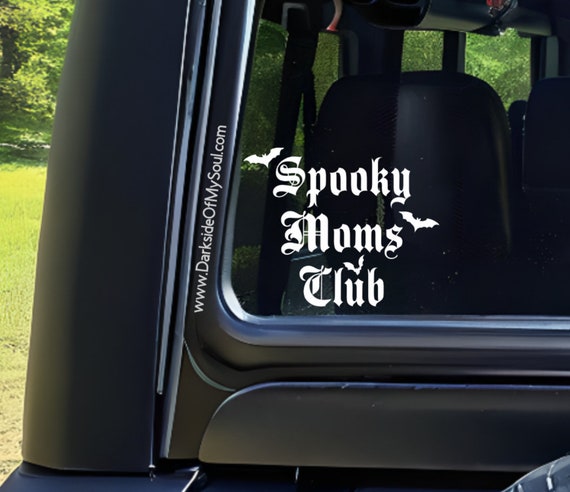 Spooky moms club, spooky mom, spooky mama, goth mama, scary mama, creepy mom, spooky decal, bat decal, spooky mama decal, goth decals